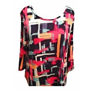 JM Collection Pleated-Back Blouse Fabulous Fragment L Pink - Women's Top